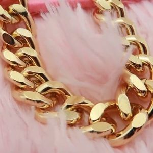 Crossbody Purse Strap Diamond Cut Light Gold Chain with Clasps